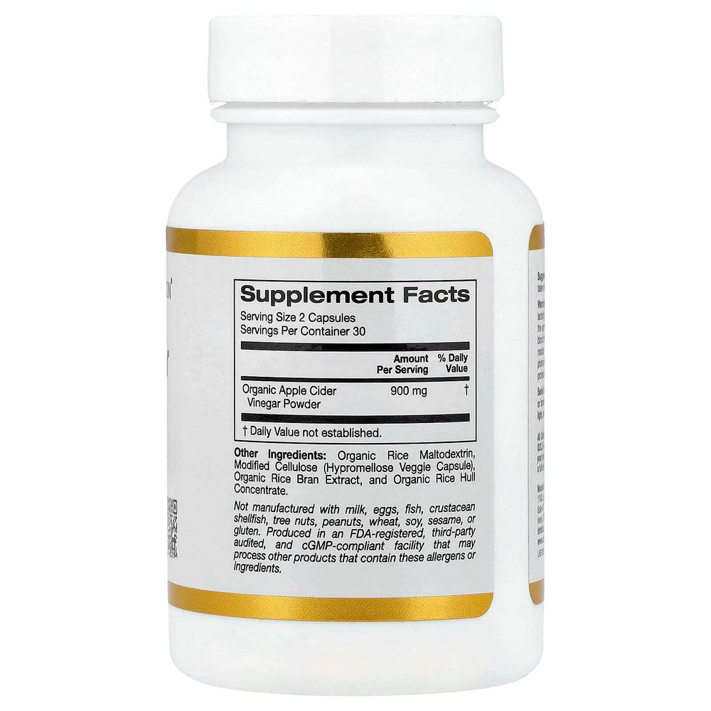 California Gold Nutrition, яблочный уксус, 60 растительных капсул
