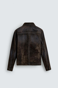 ZARA КУРТКА ФЛОКИРОВАННЫЙ БАРХАТ, КОРИЧНЕВЫЙ