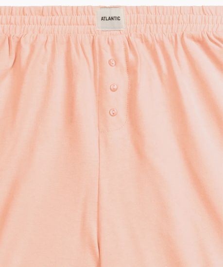 Женская пижама Atlantic NLP-487 ,с коротким рукавом и шортами, хлопок, персиковый
