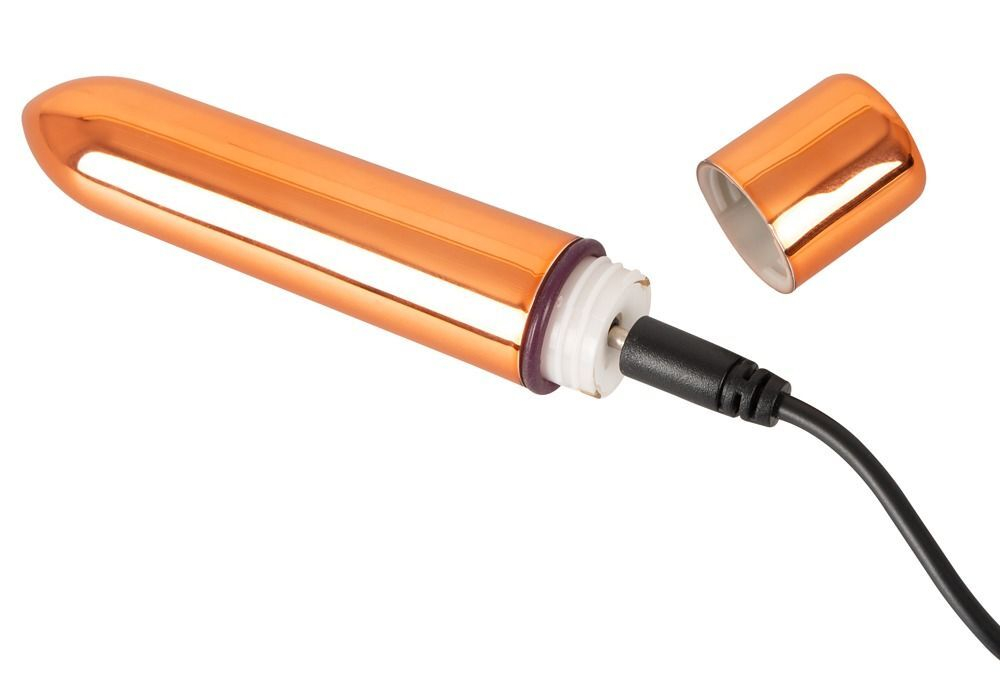 Золотистая перезаряжаемая вибропуля Skyn Thrill (Цвет: золотистый)