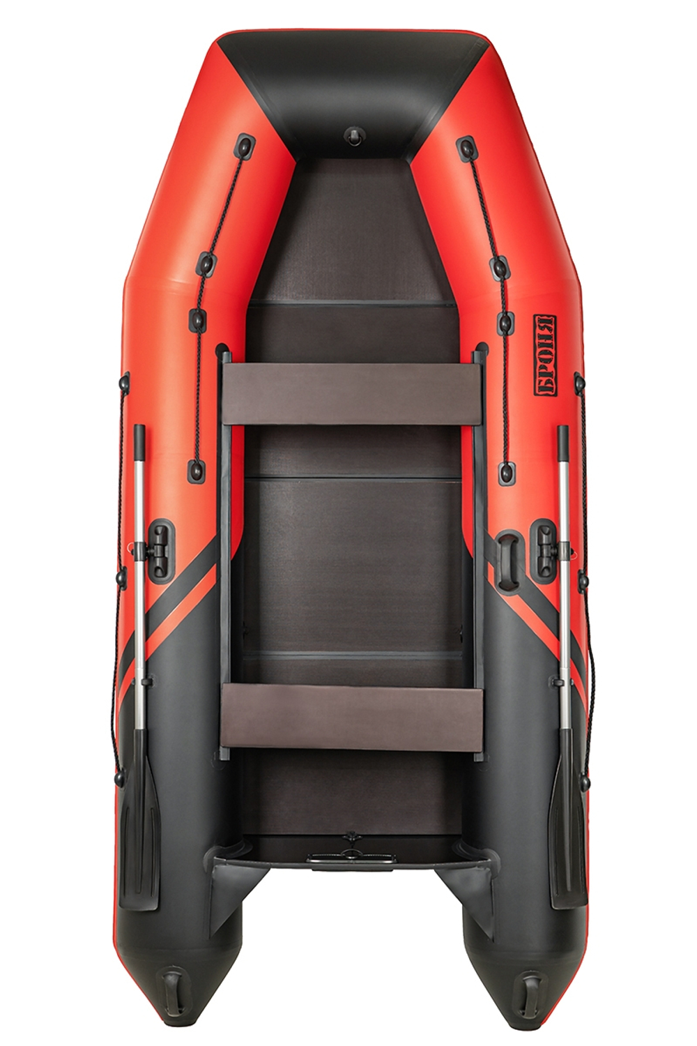 Броня-320 С красный-черный (Лодка ПВХ под мотор с усилением)