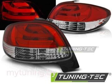 Задние фонари red white led bar для Peugeot 206