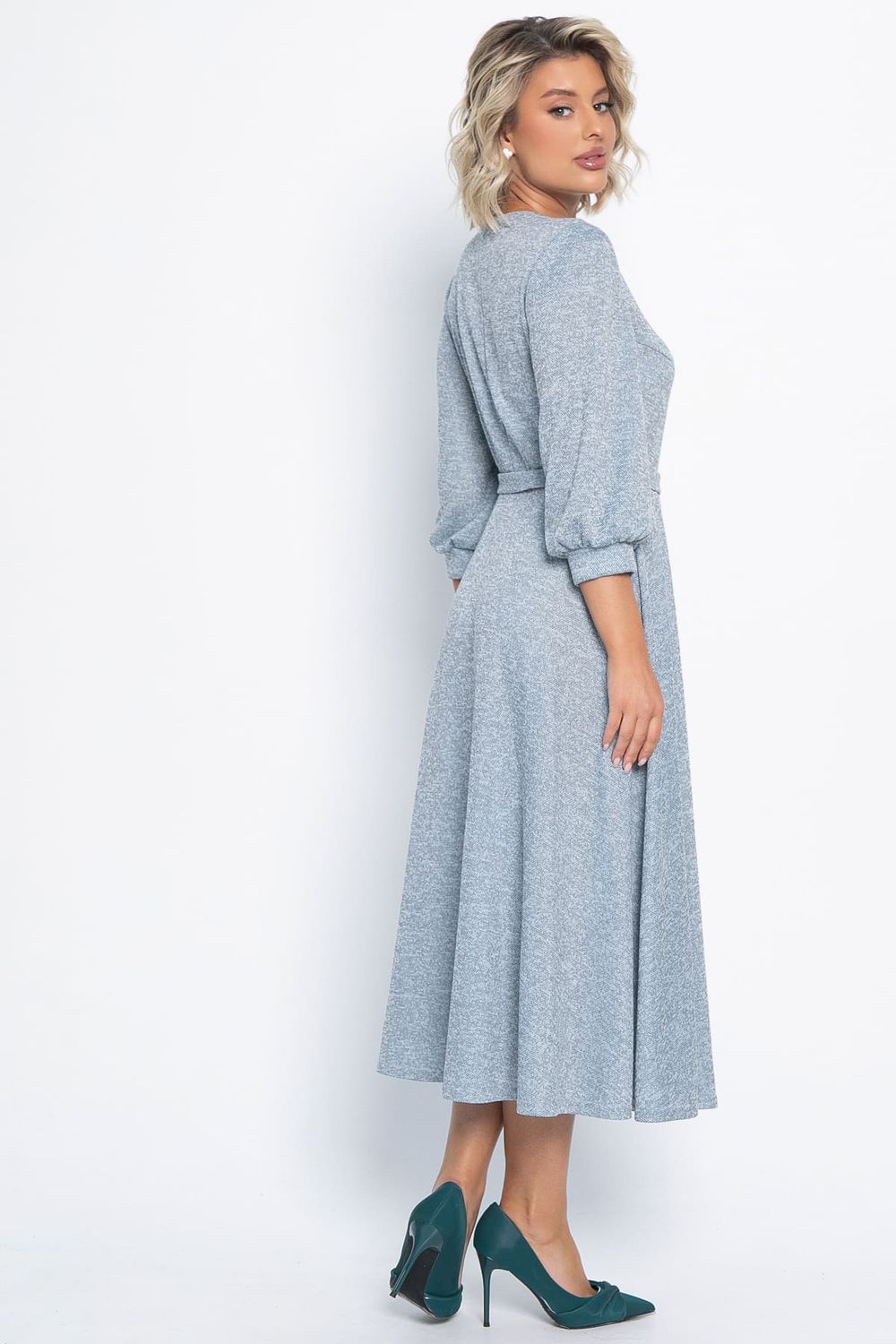 Платье трикотажное Ирина НЬЮ (голубой меланж) П15027-9М LT Collection