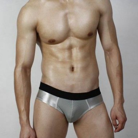 Мужские трусы брифы серебристые Superbody Silver Briefs