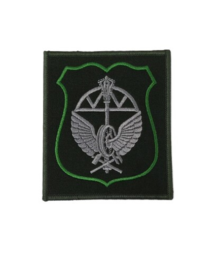 Шеврон Командования Железнодорожных войск России зеленый кант