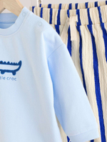 Лонгслив и брюки в комплекте для малышей Next E48-220, Бежевый, Голубой