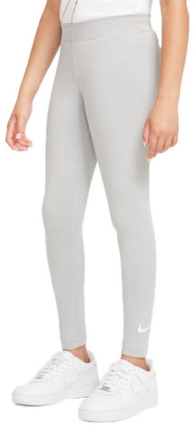 Штаны для девочки теннисные Nike Sportswear Favorites Swoosh Legging G - lt smoke grey/white