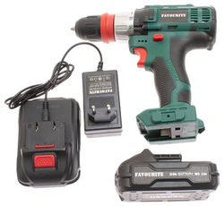 Дрель-шуруповерт аккумуляторная FAVOURITE DC18MF, Li-Ion, 18В, 30 Нм, 2 Ач, 2 скорости, 1350об/мин