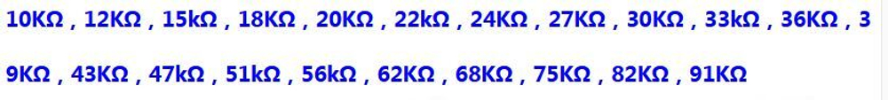 Комплект резисторов 3W-1%/105шт/10-91K