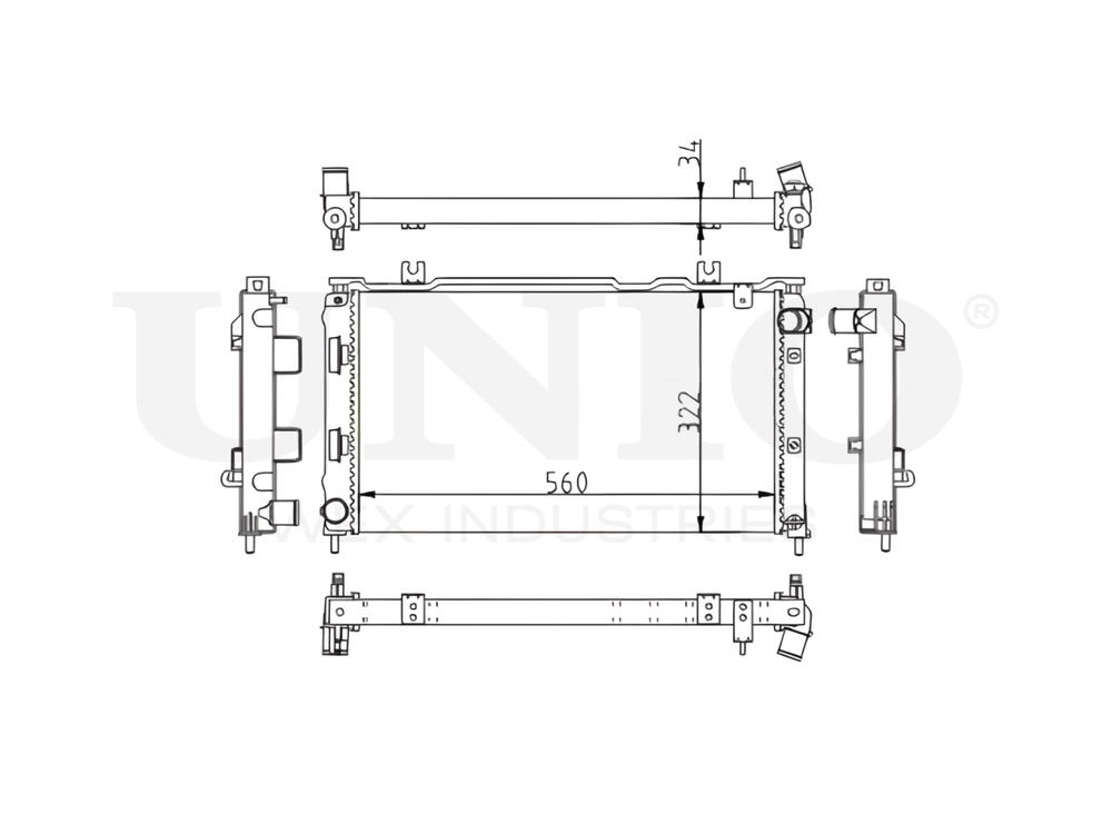 Радиатор охлаждения двигателя UNIO RAD-10130