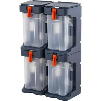 Набор лотков для метизов Blocker Expert подвесных с крепежом малых 4 шт. серо-свинцовый/ор