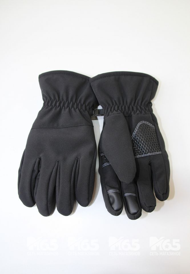 Перчатки утеплённые зимние Soft Shell (черные)