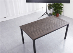 Алюминиевый прямоугольный стол  160*90 ПОЛИВУД-7 «POLYWOOD-7» цвет каштан арт.1026