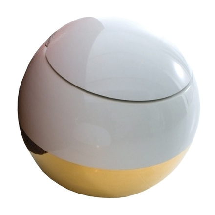 Унитаз приставной Disegno Ceramica Sfera, белый/золотой 550-B-P B5