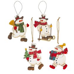 GAEM Изделие декоративное подвесное "Снеговик", L8 W0,5 H11,5 см, 4в.