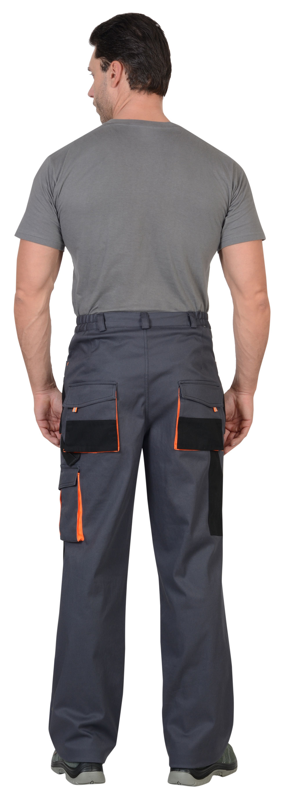 Брюки СИРИУС-МАНХЕТТЕН т.серый с оранж. и черным