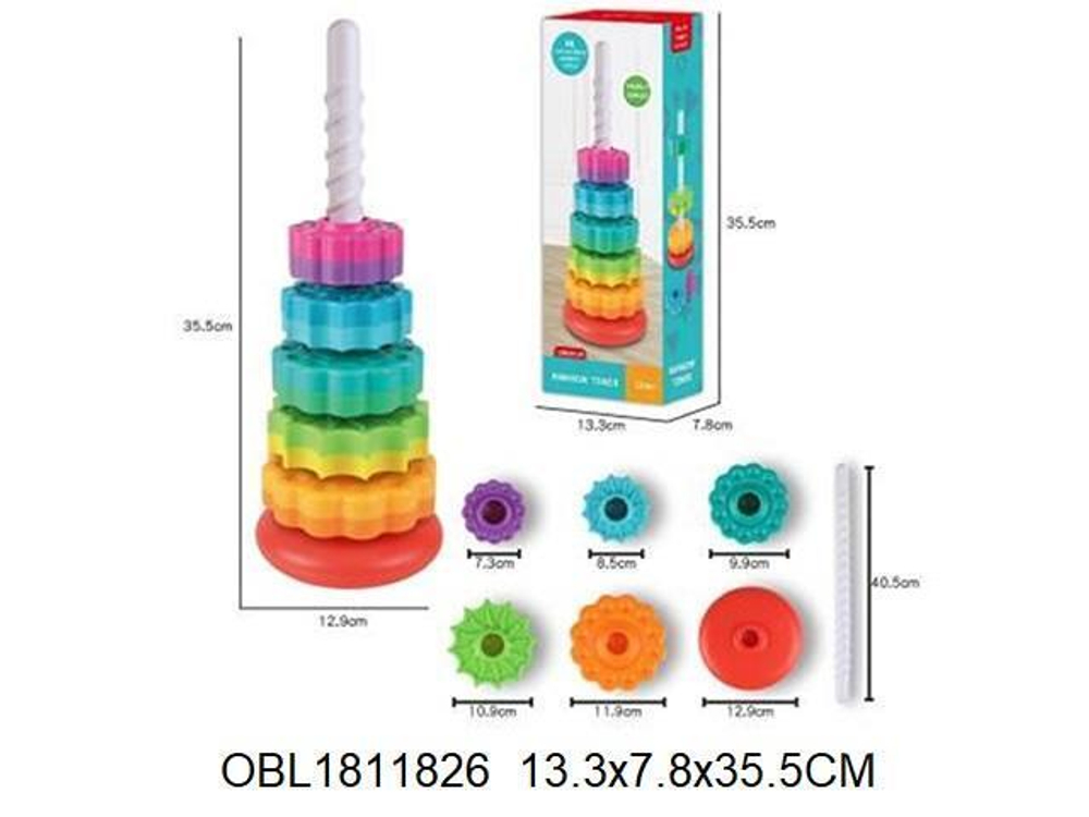 Пирамидка винтовая 6 элементов, коробка 8703-1