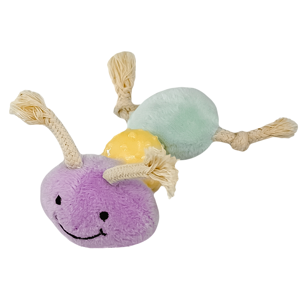 ZOOONE Игрушка плюшевая для собак "Муравей с мячом TRP, с веревками", 10,5 см