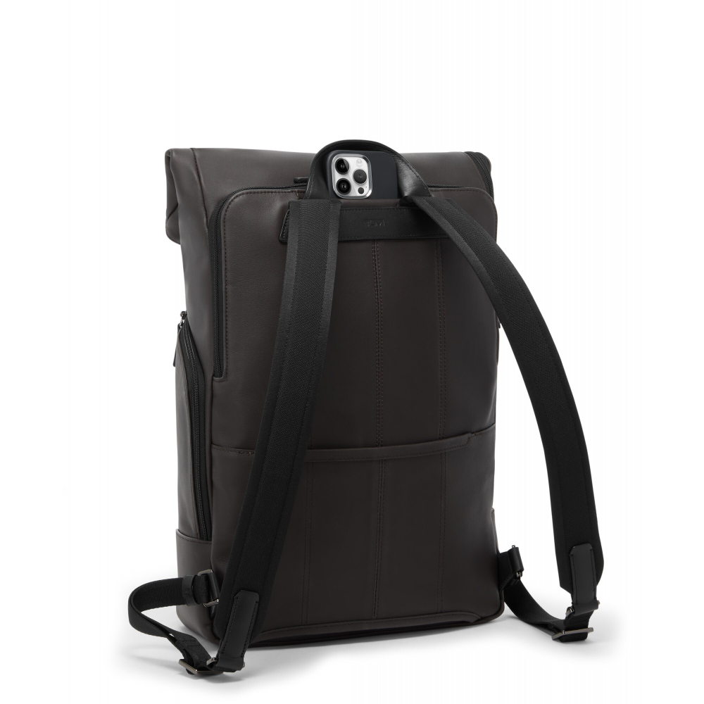 Рюкзак ролл-топ кожаный Osborn/ Espresso Brown Bombe