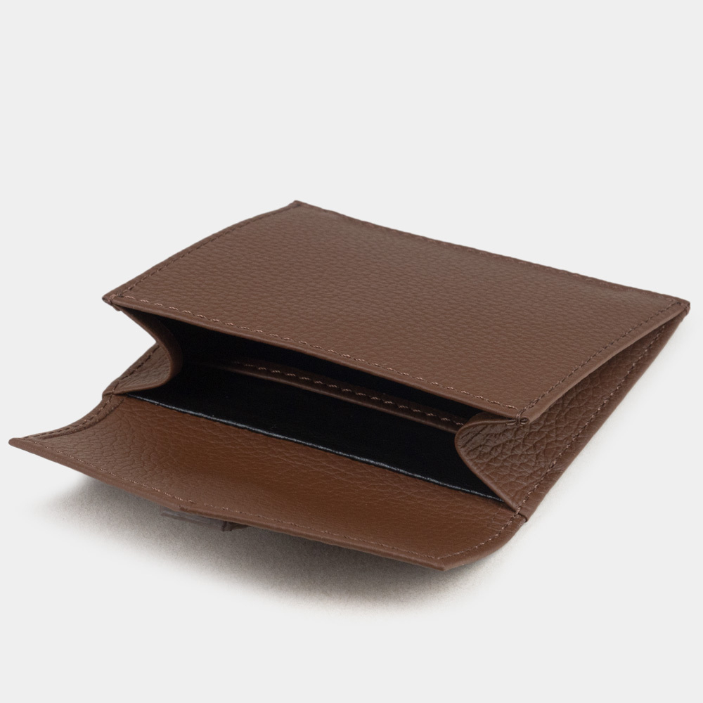 Кардхолдер-кошелек Perle из кожи теленка, цвета шоколад