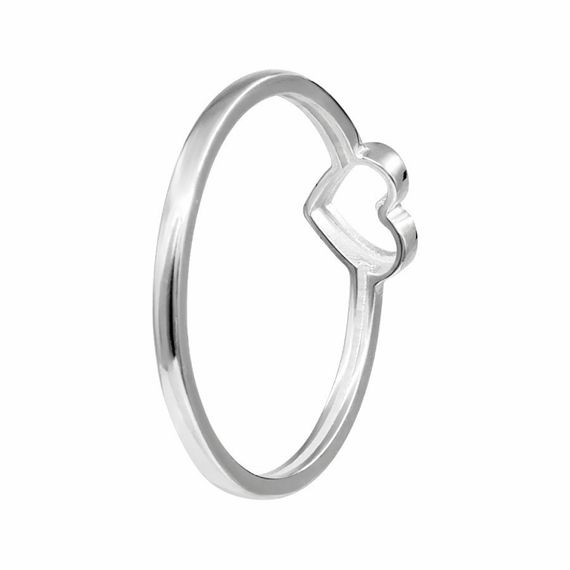 Кольцо с сердечком из серебра 925, вид 5