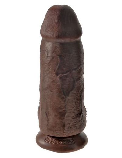 Коричневый фаллоимитатор на присоске Chubby - 22,9 см. (Цвет: коричневый)