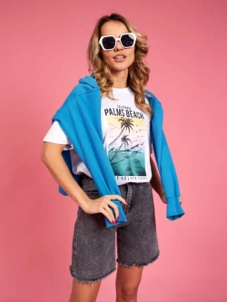 Футболка белая базовая с принтом лето 2023 большие размеры