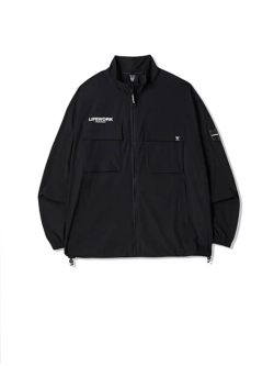 Куртка на молнии с нашивными карманами