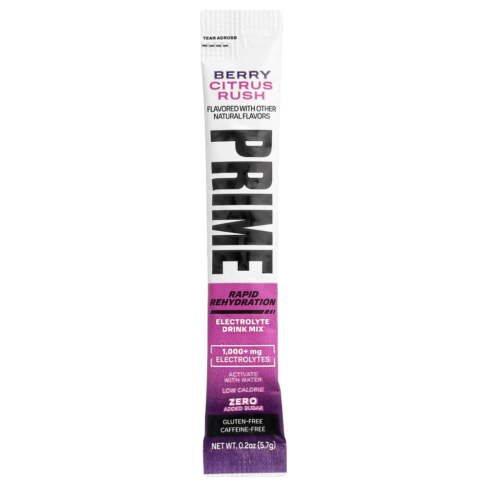 Prime Hydration, Rapid ReHydration, смесь для приготовления электролитического напитка, со вкусом ягод и цитрусовых, 16 стик-пакетов по 5,7 г (0,2 унции)