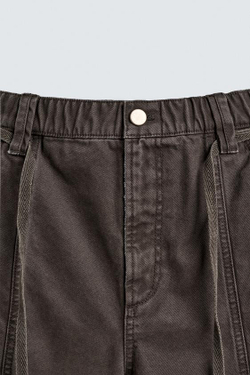 ZARA ШОРТЫ-БАГГИ С РЕМНЕМ, КОРИЧНЕВЫЙ
