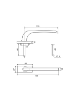 Оконная ручка Palladium металлическая с винтами WH PS BR коричневая 110845