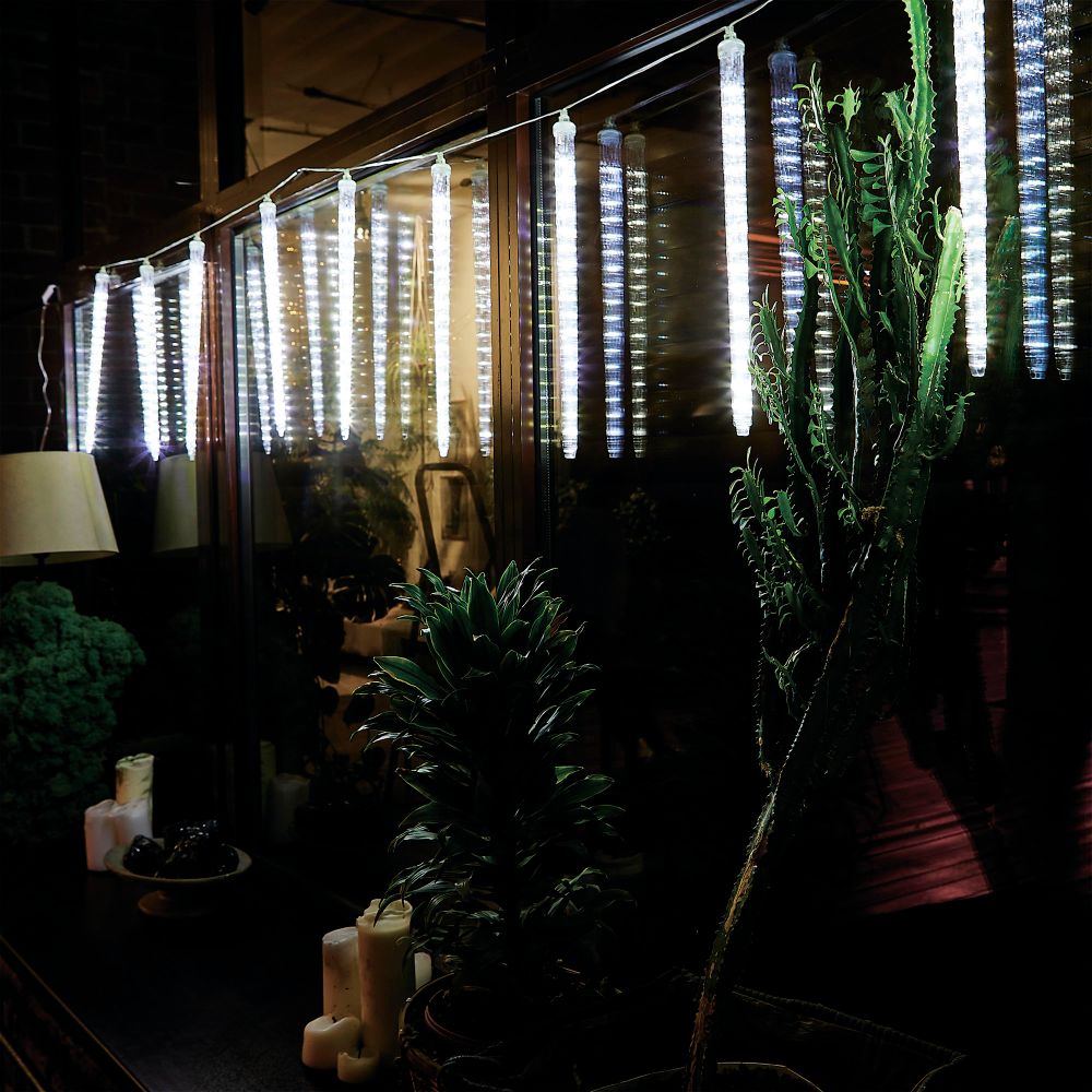 ULD-E3005-300-DTK WHITE IP44 ICICLE Занавес светодиодный фигурный Сосульки. соединяемый. 2.7х0.42м. 10 подвесов. Белый свет. Провод прозрачный. TM Uniel.