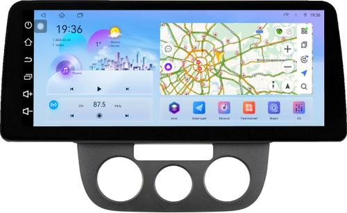 Магнитола для Volkswagen Jetta 5 2005-2010 (кондиционер) - FarCar монитор 12.3" 2K QLED на Android 14, Быстрая, CarPlay, 4G SIM-слот
