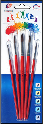 Набор из 5 кистей "Классика цвета", ПОНИ (кругл.1,2,3,4,5) (Луч)