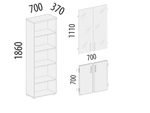 Стеллаж закрытый Рубин 41 533