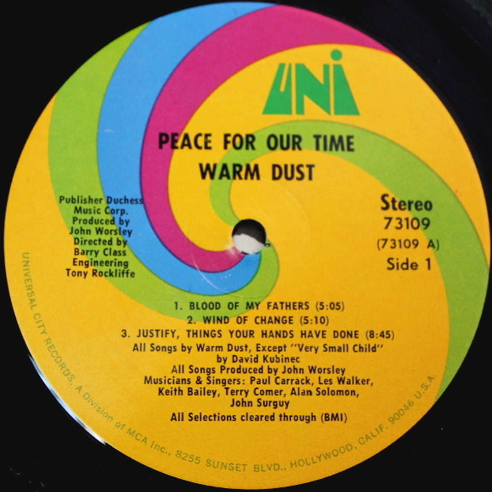 Warm Dust / Peace For Our Time (LP)