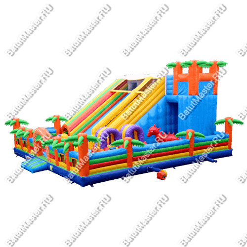 Надувной батут горка "Парк Юрского периода"