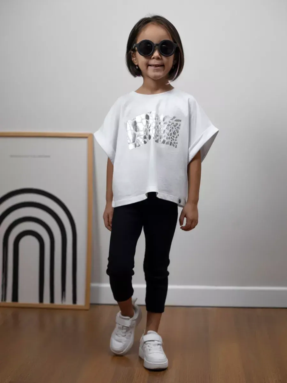 Футболка детская оверсайз укороченная