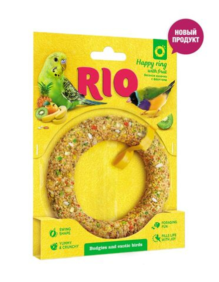 Лакомство-игрушка для птиц RIO Веселое колечко для волнистых попугаев и экзотов - 1 шт, 80 гр