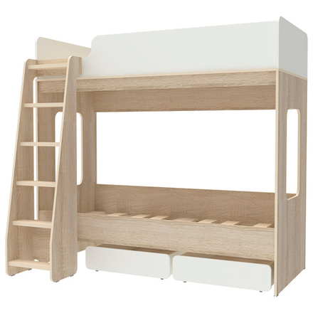 Двухъярусная кровать КарИВи Л-Д601.2 с ящиками 75x175 Дуб Сонома Белый