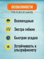 Гибкая термоусадочная клеевая трубка ТТК "Flex"(3:1)-40/13 чёрная с коэффициентом усадки 3:1 (КВТ)