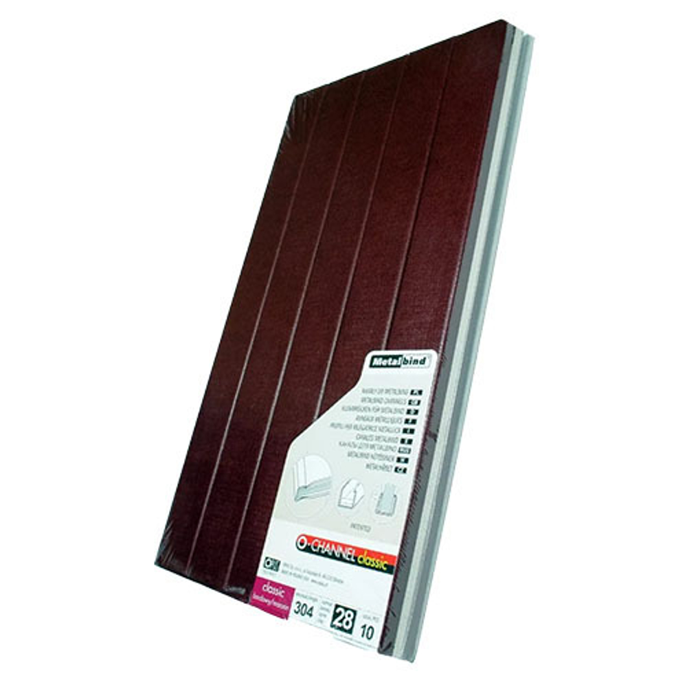 ЦВЕТНОЙ КАНАЛ С ПОКРЫТИЕМ 28 мм А4 БОРДОВЫЕ упак. 10 шт