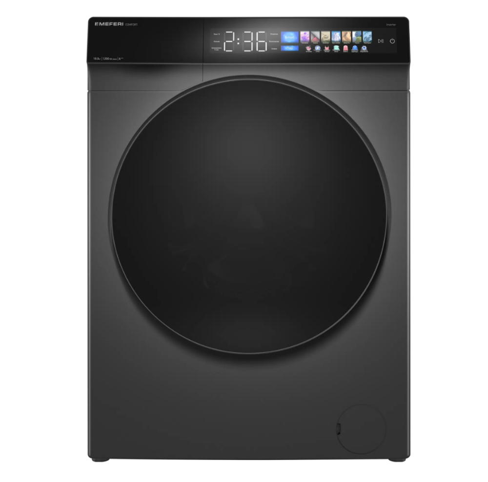 Комплект Стиральная машина MFW101216GR + сушильная машина MDR1016GR HP + соед.элемент MCP10GR MEFERI ТЕМНЫЙ ГРАФИТ (h)