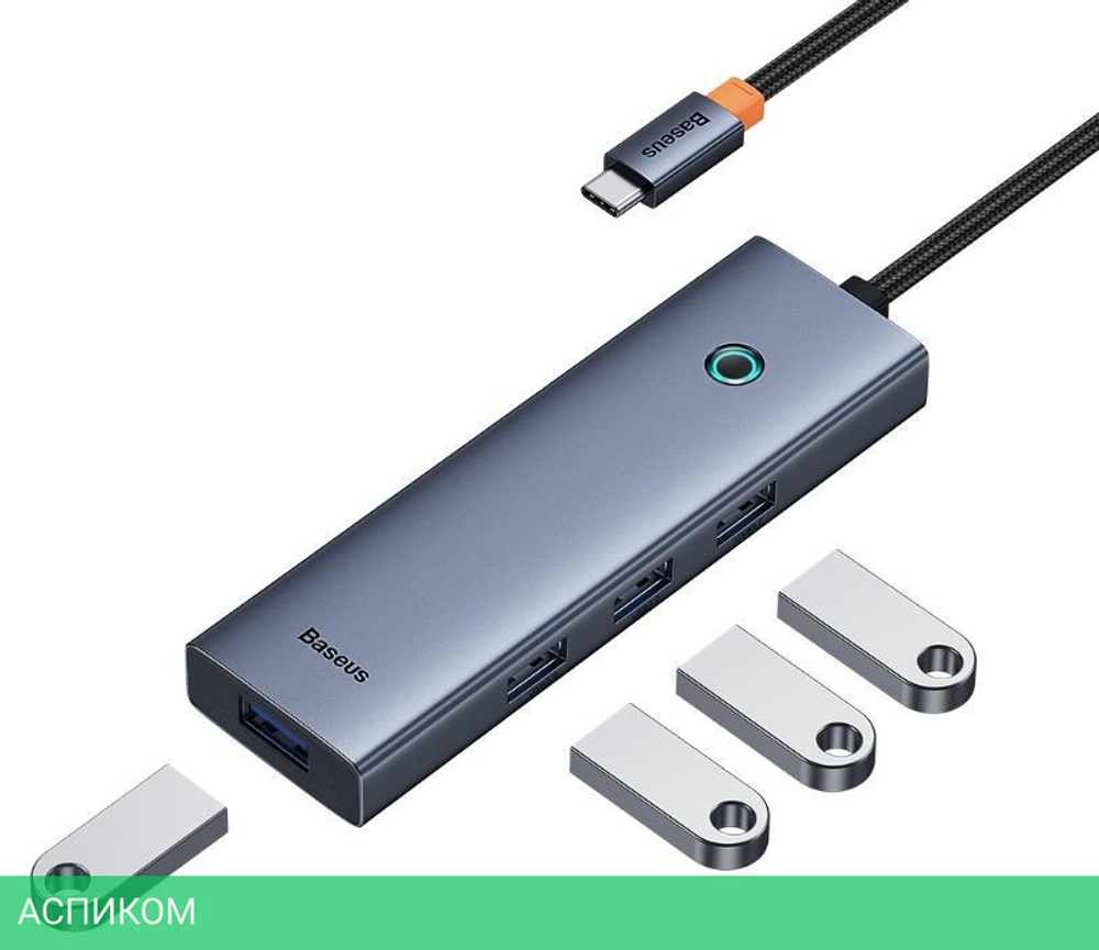 USB-хаб Baseus BS-OH108 Space Grey (B0005280A813-03)