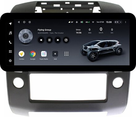 Магнитола для Nissan Navara D40 2004-2014 (кондиционер) - Teyes LUX ONE ROUND монитор 12.3" 2K QLED на Android 10, CarPlay, 4G SIM-слот