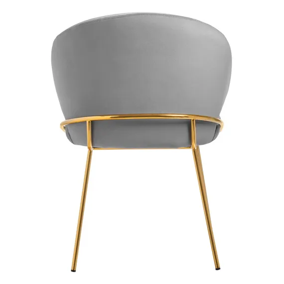 Стул Lime, серый микровелюр с золотыми ножками
