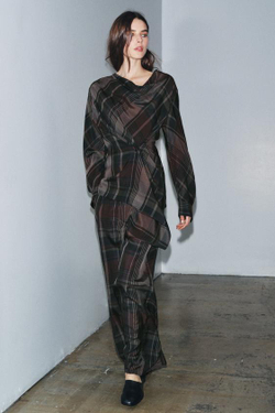 ZARA БРЮКИ-БАЛЛОНЫ В КЛЕТКУ ZW COLLECTION, СИНИЙ