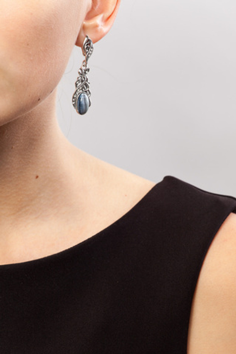 "Эльбрус" серьги в серебряном покрытии из коллекции "Самоцветы" от Jenavi  с английским замком