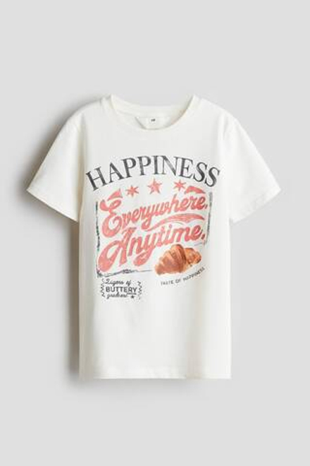 H&M Футболка с принтом, белый