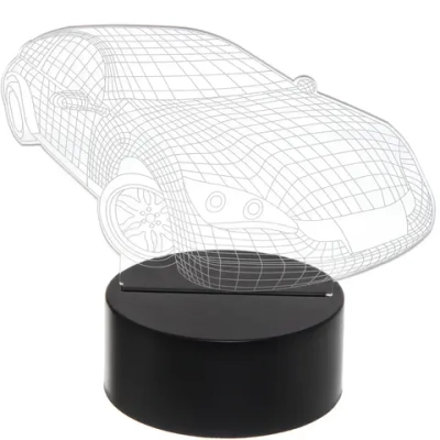 Светильник ночник «3D-Тачка» на пластиковой подставке, с включателем USB